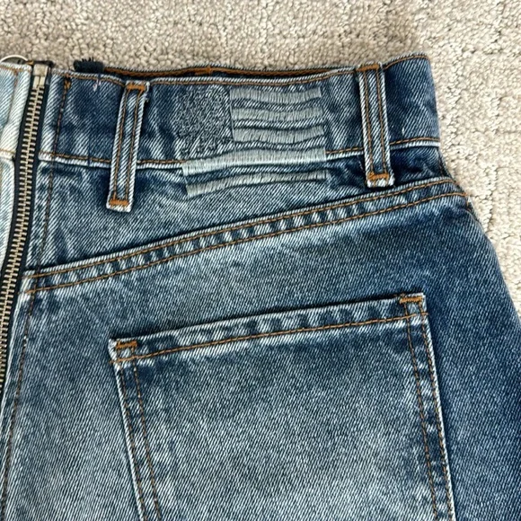 Revice “Yin Yang Tokyo” zip around light dark wash cutoff denim short American - Picture 7 of 8